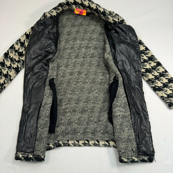 English Rose Coat Womens Size Medium Houndstooth Zipper - Picture 9 of 10